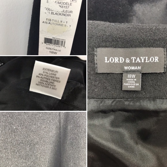 Lord & Taylor 18W Black Wool Blend Skirt - Picture 6 of 6